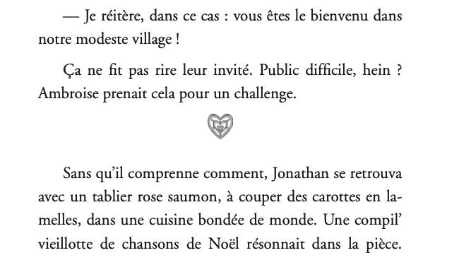extrait d'une page d'un livre avec un couillard illustré en forme de cœur.