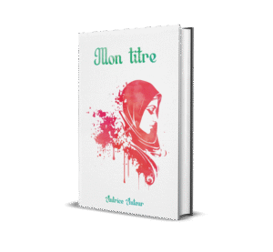 La couverture présente un fond blanc texturé. Au centre un visage de femme voilée dans des tons rouges. En haut un titre en vert dans une police travaillée. En bas le nom de l'auteurice en vert dans la même police.