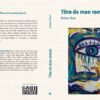 Une maquette de couverture avec une 4e fictive, un dos fictif et une première de couverture fictive.