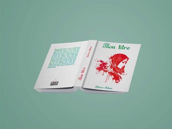 la couverture à plat présentée sous la forme d'un livre ouvert à l'envers.