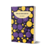 mock up d'un livre présenté debout. On voit la première de couverture qui est composée d'un décor abstrait avec des ronds textures jaunes et violets sur un fond noir. En haut une zone beige avec la mention "titre du roman" et en dessous "Nom prénom". Il s'agit d'une premade pour de la littérature blanche qui se veut non élitiste.