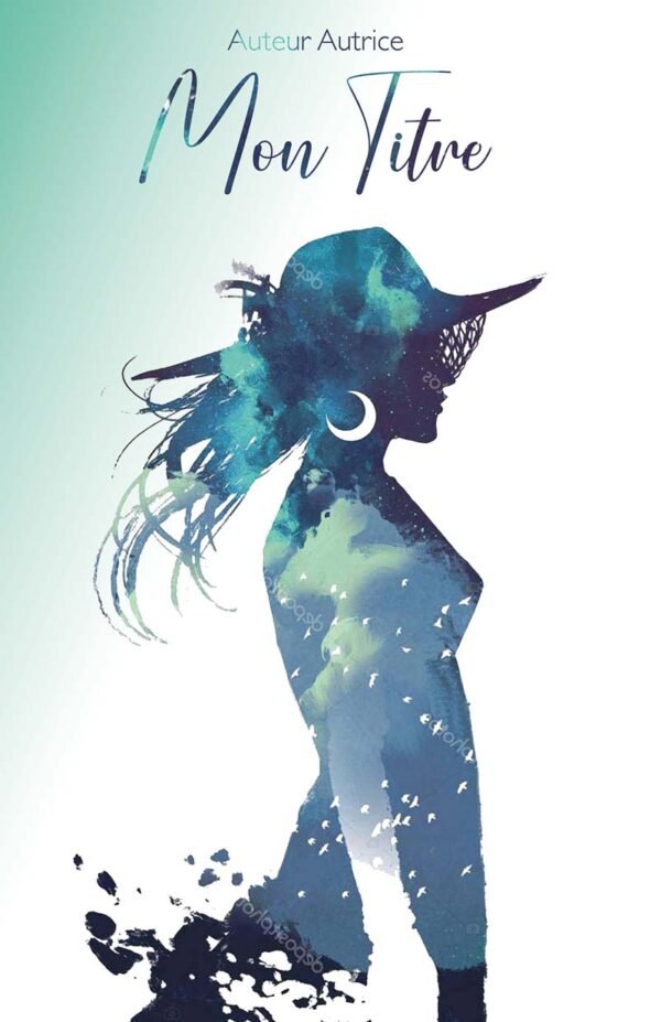 On voit la silhouette d'une femme en bleu le titre est en police manuscrite et le nom de l'auteurice en police sans serif. au fond dégradé de bleu et de blanc